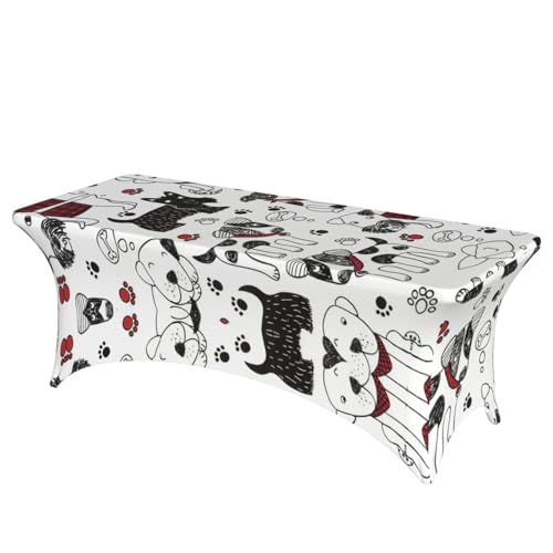 AZXMGOP Stilvolle rechteckige und elastische Tischdecke mit Hunde-Aufdruck, passend für große rechteckige oder ovale Tische AZXMGOP Stilvolle rechteckige und elastische Tischdecke mit Hunde-Aufdruck, passend für große rechteckige oder ovale Tische von AZXMGOP