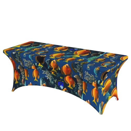 AZXMGOP The Underwater World Tischdecke, Motiv: tropische Fische, stilvoll, rechteckig, elastisch, passend für große rechteckige oder ovale Tische AZXMGOP The Underwater World Tischdecke, Motiv: tropische Fische, stilvoll, rechteckig, elastisch, passend für große rechteckige oder ovale Tische von AZXMGOP