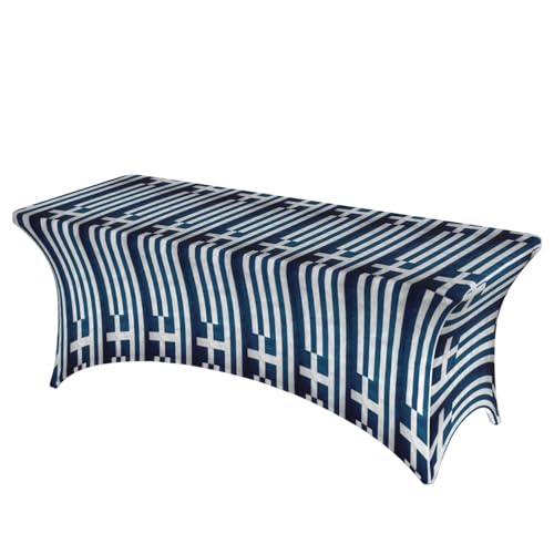 AZXMGOP Tischdecke, Motiv: griechische Flagge, stilvoll, rechteckig, elastisch, passend für große rechteckige oder ovale Tische AZXMGOP Tischdecke, Motiv: griechische Flagge, stilvoll, rechteckig, elastisch, passend für große rechteckige oder ovale Tische von AZXMGOP