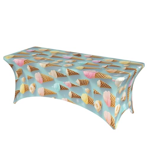 AZXMGOP Tischdecke mit Eis- und Waffelmuster, stilvoll, rechteckig, elastisch, passend für große rechteckige oder ovale Tische AZXMGOP Tischdecke mit Eis- und Waffelmuster, stilvoll, rechteckig, elastisch, passend für große rechteckige oder ovale Tische von AZXMGOP