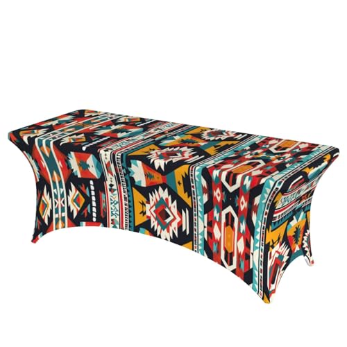 AZXMGOP Tischdecke mit Indianer-Muster, stilvoll, rechteckig, elastisch, passend für große rechteckige oder ovale Tische AZXMGOP Tischdecke mit Indianer-Muster, stilvoll, rechteckig, elastisch, passend für große rechteckige oder ovale Tische von AZXMGOP