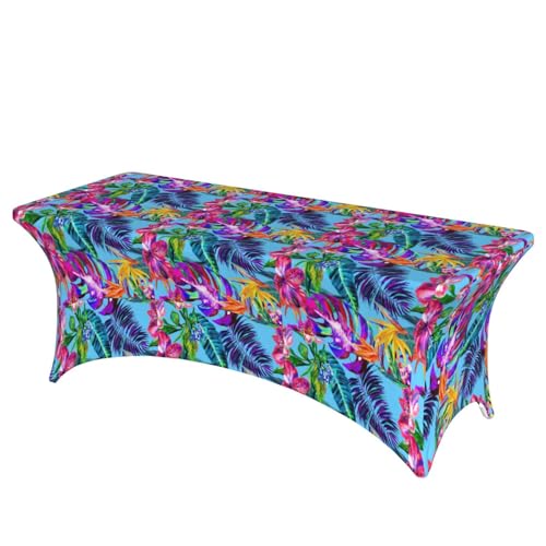 AZXMGOP Tischdecke mit rosa Blumen und tropischen Pflanzen, stilvoll, rechteckig, elastisch, passend für große rechteckige oder ovale Tische AZXMGOP Tischdecke mit rosa Blumen und tropischen Pflanzen, stilvoll, rechteckig, elastisch, passend für große rechteckige oder ovale Tische von AZXMGOP