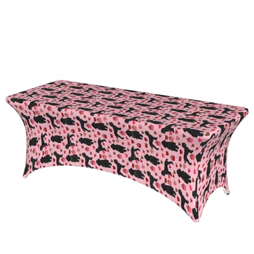 AZXMGOP Tischdecke mit rosa Pudel-Motiv, stilvoll, rechteckig, elastisch, passend für große rechteckige oder ovale Tische AZXMGOP Tischdecke mit rosa Pudel-Motiv, stilvoll, rechteckig, elastisch, passend für große rechteckige oder ovale Tische von AZXMGOP