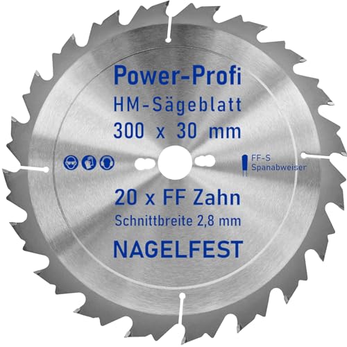 HM-Sägeblatt 20 x Zahn FF 300 x 30 mm FF-S Nagelfest mit Spanabweiser Kreissägeblatt HW für Tischkreissäge Wippsäge Schalholz Naturholz Holzplatten Bauholz Brennholz Schaltafel mit Betonbeschlag Nägel HM-Sägeblatt 20 x Zahn FF 300 x 30 mm FF-S Nagelfest mit Spanabweiser Kreissägeblatt HW für Tischkreissäge Wippsäge Schalholz Naturholz Holzplatten Bauholz Brennholz Schaltafel mit Betonbeschlag Nägel von AZprof