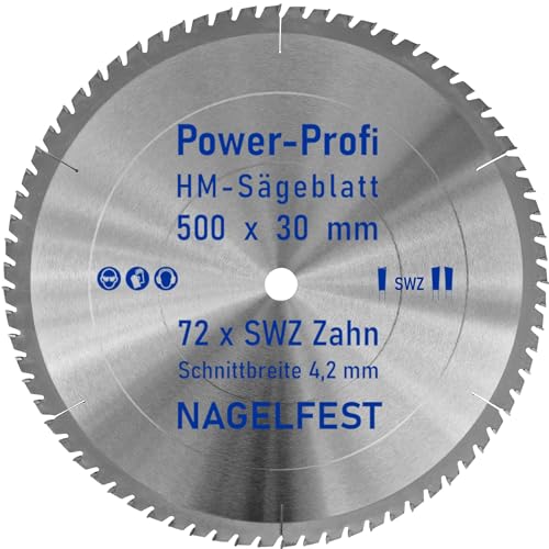 HM-Sägeblatt 500 x 30 mm SWZ 72 x Zahn - nagelfest Super-Allrounder - Kreissägeblatt Wechselzahn HW WZ für Wippsäge Tischkreissäge Brennholzsäge Holz mit Betonbeschlag Brennholz Hartholz Holzplatten HM-Sägeblatt 500 x 30 mm SWZ 72 x Zahn - nagelfest Super-Allrounder - Kreissägeblatt Wechselzahn HW WZ für Wippsäge Tischkreissäge Brennholzsäge Holz mit Betonbeschlag Brennholz Hartholz Holzplatten von AZprof