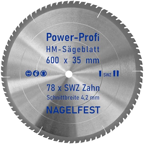 HM-Sägeblatt 600 x 35 mm SWZ 78 x Zahn - nagelfest Super-Allrounder - Kreissägeblatt Wechselzahn HW WZ für Wippsäge Tischkreissäge Brennholzsäge Holz mit Betonbeschlag Brennholz Hartholz Holzplatten HM-Sägeblatt 600 x 35 mm SWZ 78 x Zahn - nagelfest Super-Allrounder - Kreissägeblatt Wechselzahn HW WZ für Wippsäge Tischkreissäge Brennholzsäge Holz mit Betonbeschlag Brennholz Hartholz Holzplatten von AZprof