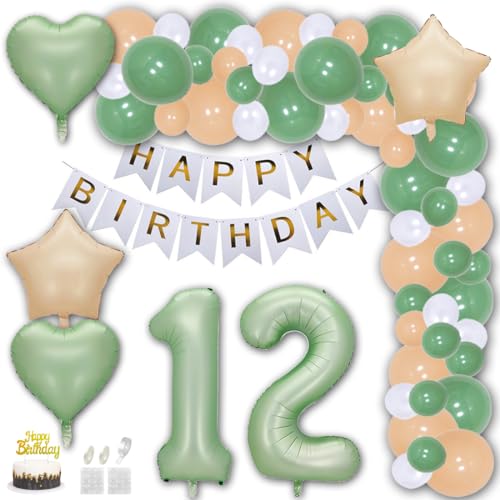 Aabellay 12. Geburtstag Deko Frauen Mann Grün Beige Geburtstagsdeko Gold Geburtstag Luftballon Dekoration Weiß Happy Birthday Banner Konfetti Ballons Luftballons Tortenaufsatz Nummer Folienballons Aabellay 12. Geburtstag Deko Frauen Mann Grün Beige Geburtstagsdeko Gold Geburtstag Luftballon Dekoration Weiß Happy Birthday Banner Konfetti Ballons Luftballons Tortenaufsatz Nummer Folienballons von Aabellay