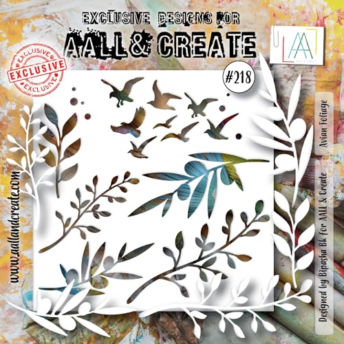 AALL And Create Stencil 6"X6"-Avian Foliage von Aall and Create