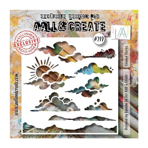 AALL And Create Stencil 6"X6"-Clouded Stories von Aall and Create