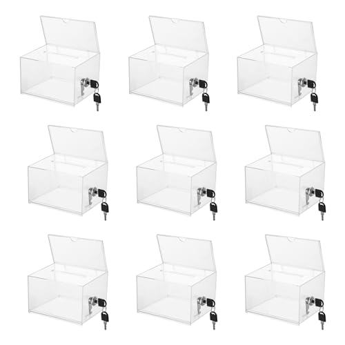 9 Stück Aktionsbox Spendenbox Vorschlagsbox Spendendose Spendenhaus mit Schloß, kann Geldscheine, Münzen, Visitenkarten, Karten oder Süßigkeiten, 15.8 * 11.7 * 9.9cm 9 Stück Aktionsbox Spendenbox Vorschlagsbox Spendendose Spendenhaus mit Schloß, kann Geldscheine, Münzen, Visitenkarten, Karten oder Süßigkeiten, 15.8 * 11.7 * 9.9cm von Aangeebone