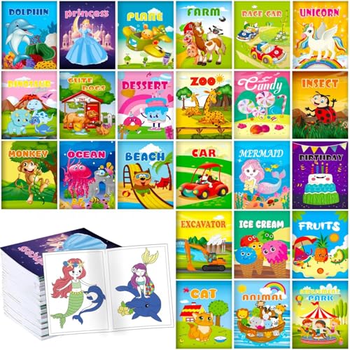 Aannanl 24 Mini Malbücher für Kinder 2 3 4 5 Jahre, Mitgebsel Kindergeburtstag Kleine Malbuch Geschenke Kinder Mitgebsel für Jungen Mädchen von Aannanl