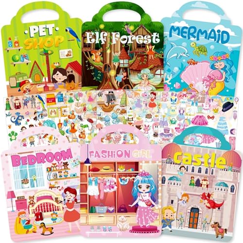 Aannanl 6 Bücher Stickerbuch ab 2, 3, 4, 5 Jahren,300+ 3D Wiederverwendbare Aufkleber für Kinder,Sticker Book for Ages 3 and up,Spielzeug für Flugreisen Kleinkind Aannanl 6 Bücher Stickerbuch ab 2, 3, 4, 5 Jahren,300+ 3D Wiederverwendbare Aufkleber für Kinder,Sticker Book for Ages 3 and up,Spielzeug für Flugreisen Kleinkind von Aannanl