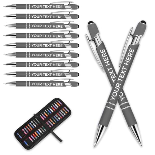 Aappping Kugelschreiber Personalisiert Mit Gravur,Personalisierter Kugelschreiber Set,Personalisierte Kugelschreiber Mit Touchpen,Kugelschreiber Hochwertig Mit Gravur(Dunkelgrau,20 stück) von Aappping