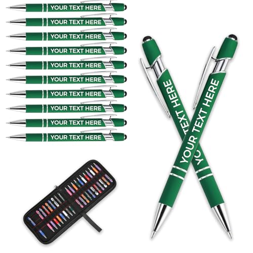 Aappping Kugelschreiber Personalisiert Mit Gravur,Personalisierter Kugelschreiber Set,Personalisierte Kugelschreiber Mit Touchpen,Kugelschreiber Hochwertig Mit Gravur(Dunkelgrün,100 stück) von Aappping