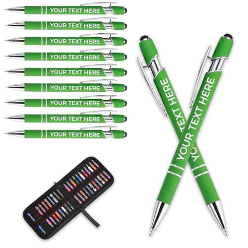 Aappping Kugelschreiber Personalisiert Mit Gravur,Personalisierter Kugelschreiber Set,Personalisierte Kugelschreiber Mit Touchpen,Kugelschreiber Hochwertig Mit Gravur(Grün,20 stück) von Aappping