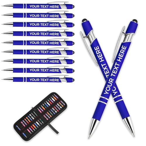 Aappping Kugelschreiber Personalisiert Mit Gravur,Personalisierter Kugelschreiber Set,Personalisierte Kugelschreiber Mit Touchpen,Kugelschreiber Hochwertig Mit Gravur(Königsblau,50 stück) von Aappping