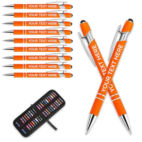 Aappping Kugelschreiber Personalisiert Mit Gravur,Personalisierter Kugelschreiber Set,Personalisierte Kugelschreiber Mit Touchpen,Kugelschreiber Hochwertig Mit Gravur(Safran,20 stück) von Aappping