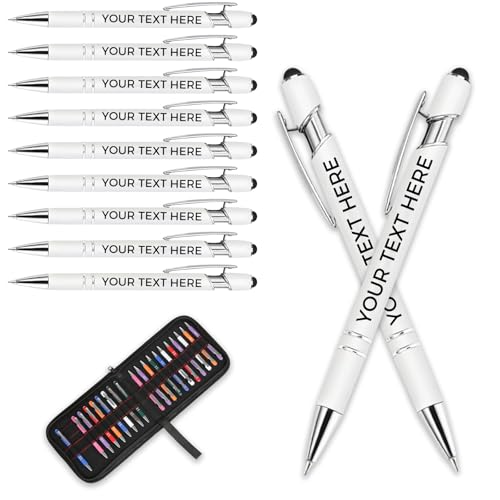 Aappping Kugelschreiber Personalisiert Mit Gravur,Personalisierter Kugelschreiber Set,Personalisierte Kugelschreiber Mit Touchpen,Kugelschreiber Hochwertig Mit Gravur(Weiß,20 stück) von Aappping