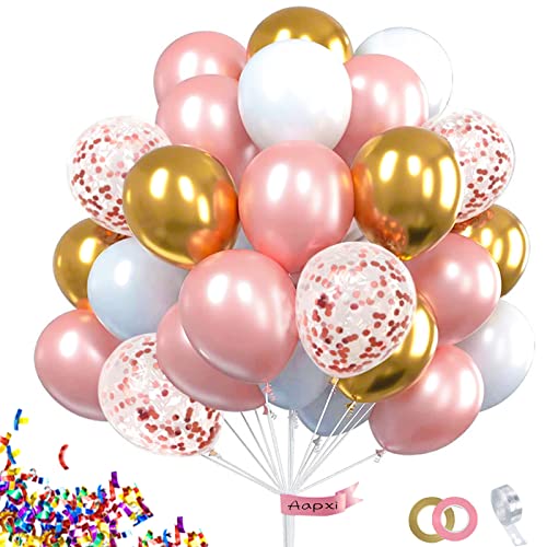Aapxi 60 Stück Luftballons in Rosa, Weiß und Gold, Baby Pink Gold Party Luftballons Set für Mädchen Babyparty Geburtstag Prinzessin Party Dekorationen Aapxi 60 Stück Luftballons in Rosa, Weiß und Gold, Baby Pink Gold Party Luftballons Set für Mädchen Babyparty Geburtstag Prinzessin Party Dekorationen von Aapxi