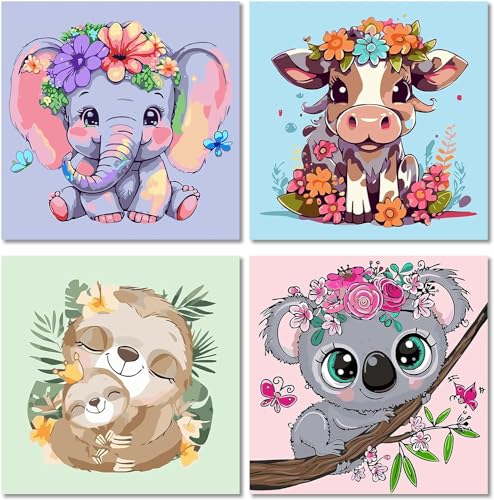 Aapxi Malen Nach Zahlen Erwachsene und Kinder - DIY Malen Nach Zahlen Acrylfarbe Bastelset Tiere,Das enthält Elefanten, Kühe, Faultiere,Koalas Malerei-Kits Aapxi Malen Nach Zahlen Erwachsene und Kinder - DIY Malen Nach Zahlen Acrylfarbe Bastelset Tiere,Das enthält Elefanten, Kühe, Faultiere,Koalas Malerei-Kits von Aapxi