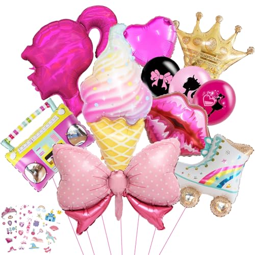 Hot Pink Balloons Rosa Mädchen Geburtstag Dekorationen, Prinzessin Puppe Thema Party Luftballons Zubehör Let's Go Girls Ballons für Mädchen Erwachsene Geburtstag Baby Dusche Rosa Party Photo Prop von Aapxi