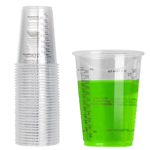 Epoxidharz Mischbecher, 30 Stück Rührbecher mit Skala, 240 ml Lackmischbecher, Lackmischbecher mit Skala, Messbecher aus Plastik, Zum Mischen von Flüssigkeiten, Harzen (Wiederverwendbar) von Aarcyye