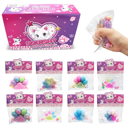 Aartner 8 Stück Katzenpfoten Squishy Pfote, Zwei große + 6 Kleine Anti Stress Spielzeug Squishy Pfote, Party Mitgebsel Kindergeburtstag Geschenke für Kinder Erwachsene (B) von Aartner