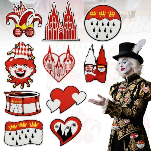10 Stück Bügelbilder Karneval, Rot Weiß Karneval, Bügelbilder Für Textilien, Köln Tattoos Karneval, Bügelbilder Köln Karneval, Für Süße Stickerei-Reparaturaufnäher Zum Nähen Oder Bügeln 10 Stück Bügelbilder Karneval, Rot Weiß Karneval, Bügelbilder Für Textilien, Köln Tattoos Karneval, Bügelbilder Köln Karneval, Für Süße Stickerei-Reparaturaufnäher Zum Nähen Oder Bügeln von Aatpuss