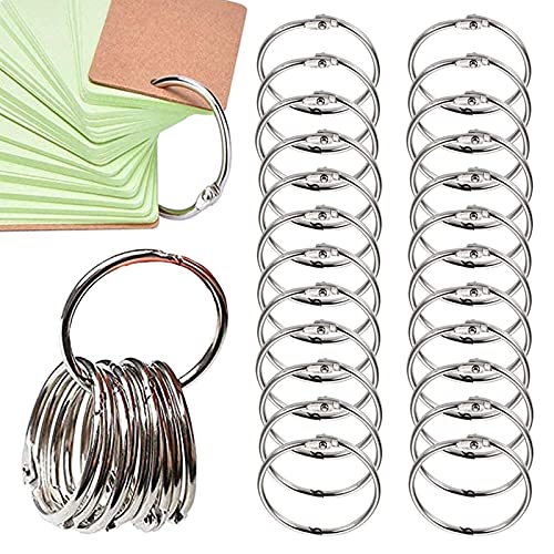 Aatpuss 100 Stück Binder Schlüsselring, Binder Ringe, Metall Ringe Lose Blatt Buch, Schlüsselanhänger, Geeignet Zum Aufbewahren Von Schlüsseln, Metall Lose Blatt Buch, buchringe, buchbinderinge von Aatpuss