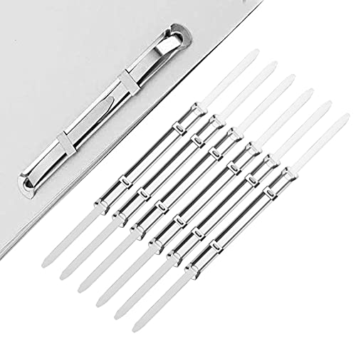 100 Stück Archivclip Metall Heftstreifen,Aktenbinder Heftstreifen,Clip Archivbinder Archivclip,für Notizbücher, Tagebücher, Bücher mit Löchern(Silber) von Aatpuss