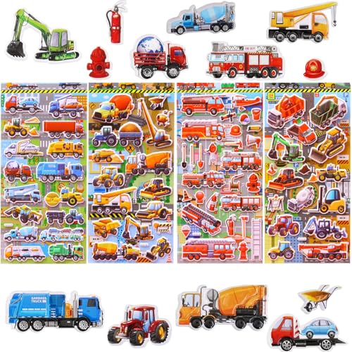 Aatpuss 4 Blätter Aufkleber Kinder, 3D Sticker, Bagger, Feuerwehr, Traktor, Lastwagen, Baustellenfahrzeuge, DIY Kinderaufkleber, Für Kindergeburtstag Gastgeschenke Party Aatpuss 4 Blätter Aufkleber Kinder, 3D Sticker, Bagger, Feuerwehr, Traktor, Lastwagen, Baustellenfahrzeuge, DIY Kinderaufkleber, Für Kindergeburtstag Gastgeschenke Party von Aatpuss
