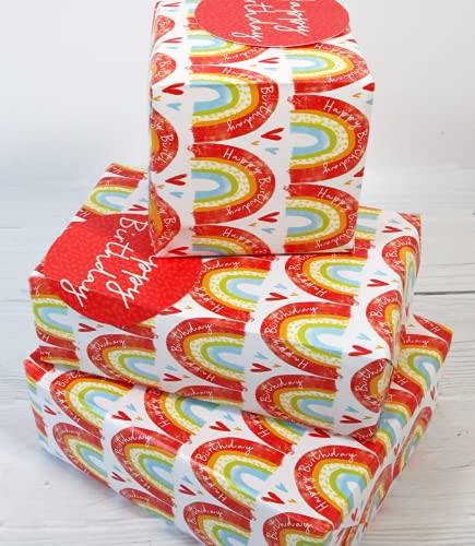 Abacus 12369A Geschenkpapier"Rainbows", mit 2 Bögen und 2 Etiketten, plastikfrei Abacus 12369A Geschenkpapier"Rainbows", mit 2 Bögen und 2 Etiketten, plastikfrei von Abacus Cards Ltd