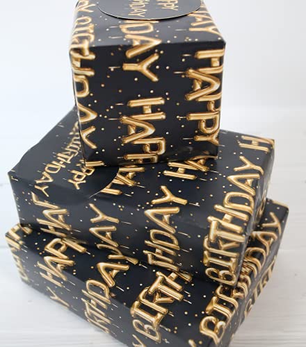 Abacus Cards Geschenkpapier 12367A Geburtstagsballons Geschenkpapier Pack mit 2 Bögen & 2 Etiketten, vollständig recycelbar, Schwarz & Gold Abacus Cards Geschenkpapier 12367A Geburtstagsballons Geschenkpapier Pack mit 2 Bögen & 2 Etiketten, vollständig recycelbar, Schwarz & Gold von Abacus