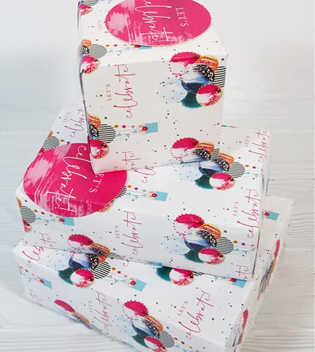 Geschenkpapier 12373A "Party Balloons" mit 2 Bögen und 2 Etiketten, plastikfrei und vollständig recycelbar, mehrfarbig Geschenkpapier 12373A "Party Balloons" mit 2 Bögen und 2 Etiketten, plastikfrei und vollständig recycelbar, mehrfarbig von Abacus