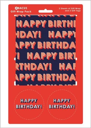 Geschenkpapier 12368A "Birthday Text" mit 2 Bögen und 2 Etiketten, plastikfrei und vollständig recycelbar, mehrfarbig Geschenkpapier 12368A "Birthday Text" mit 2 Bögen und 2 Etiketten, plastikfrei und vollständig recycelbar, mehrfarbig von Abacus