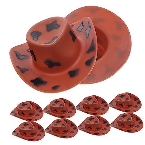 10 Stück Mini Cowgirl Hüte Süße Puppenhüte aus Kunststoff für Puppenhaus Dekoration Party Accessoires und DIY Projekte für Kreative Bastelideen und Rollenspiele von Abaodam