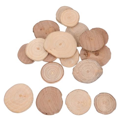 18 Stück Unbehandelte Holzscheiben Natürliche Runde Holzstücke für Diy Hochzeitsdekoration Handwerk und Gartenlandschaftsgestaltung Vielseitige Bastelmaterialien von Abaodam