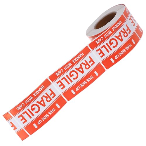 Abaodam 1 Rolle Rote Aufkleber Für Zerbrechliche Güter Für Versand Und Handhabung. Starke Klebkraft Und Sichtbarkeit. Ideal Für Lagerhaltung, Umzug Und Verpackung. von Abaodam