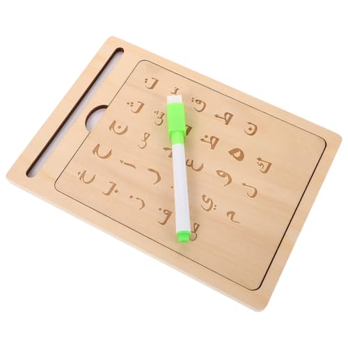Abaodam 1 Satz Arabischer Schreibblock Kleinkind Montessori Schreibübungen Für Zeichenbrett Alphabetverfolgung Gerillte Handschriftübungen Für Beige Hölzern von Abaodam