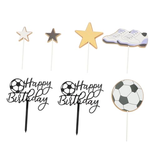 Abaodam Fußball-kuchenaufsatz-set Für Jungen 1 Set Geburtstagskuchen-dekorationen Schwarz-weißes Fußball-thema von Abaodam