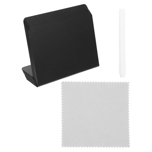 Abaodam 1 Satz Löschbare Preisschildkarte Message-Board-Ornament Preisanzeige Zeichen Mini-Tafelschilder für den Tisch vertikale Tischkarte Message Board Kleine Tafel Plastik Schwarz von Abaodam