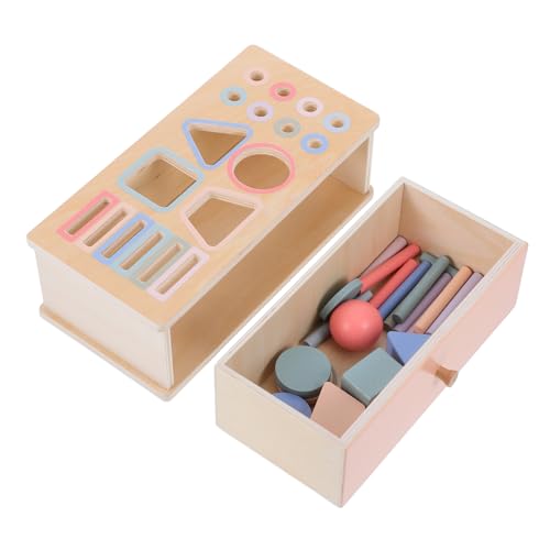 Abaodam 1 Satz Montessori Sortierbox für Kleinkinder Lernspielzeug zur Farberkennung und Formenmatching Sicheres Holzspielzeug für Entwicklung von Feinmotorik und Kognitiven Fähigkeiten von Abaodam