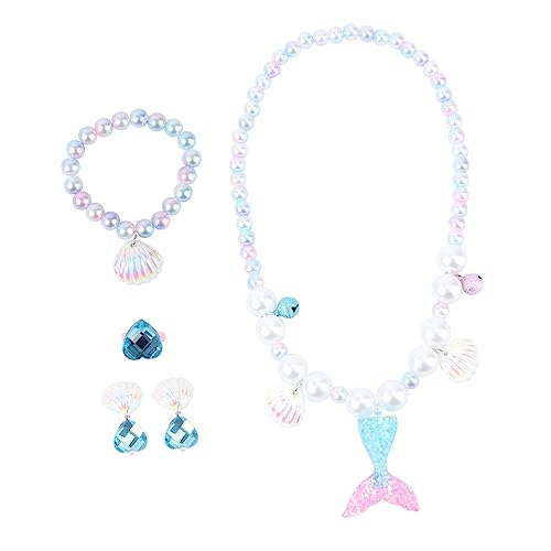Abaodam 1 Satz Perlenkette Armband Halskette für Kinder Mädchen Schmuck kinderringe schellenkranz Kinder eine Halskette Halsketten Babyschmuck Halskette mit Meerjungfrau-Anhänger von Abaodam