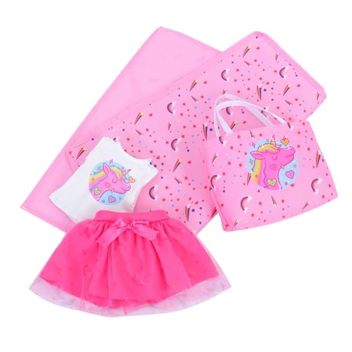 Abaodam 1 Satz Puppenzubehör Puppenkleidung Puppen Set Puppenmode Handtasche für Puppen Kleidung für Babypuppen Zubehör für Babypuppen Mädchen Tutu Stoff Rosa von Abaodam