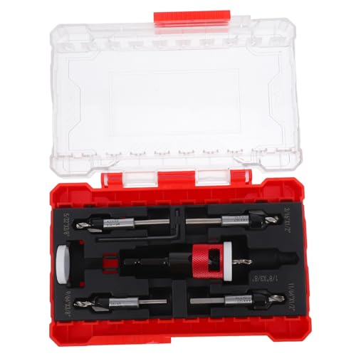 Abaodam 1 Satz Senkbohrer Senkbit Senkerbohrer für Holzarbeiten Metallsenkerbohrer Senker für Holz Senker-Tiefenanschlag Senker-Bits Metall Countersink Bit Aluminiumlegierung rot von Abaodam