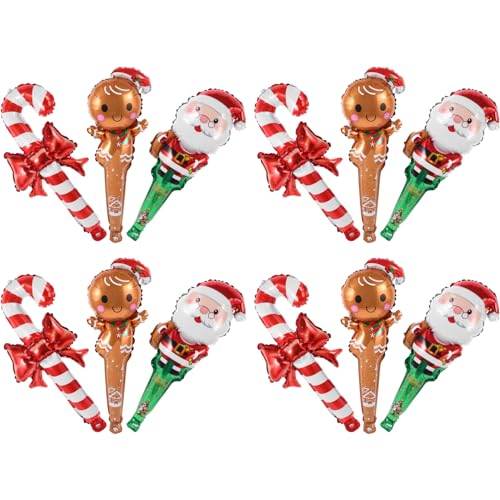 Abaodam 1 Satz Weihnachtsballon Aus Aluminiumfolie Bezaubernder Folienballon Zuckerstangen-dekorationen Zuckerstange Weihnachtsschmuck Süßigkeiten Ballons Handballons Neon Rote Luftballons von Abaodam