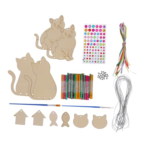 Abaodam 1 Satz Windspiel-sets Windspielset Für Windspiel-bastelset Für Windspiel-bastelsets Für Bastelbedarf Für Katze Handwerk Ornament Holz von Abaodam
