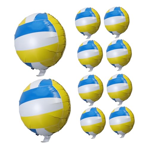 Abaodam 10 Stück 18 Volleyball-Ballon Volleyballparty Volleyballdekorationen Volleyball-Partygeschenke Massenvolleyballs Sportparty -Luftballons Sportfeier Sportballballons Aluminiumfolie von Abaodam