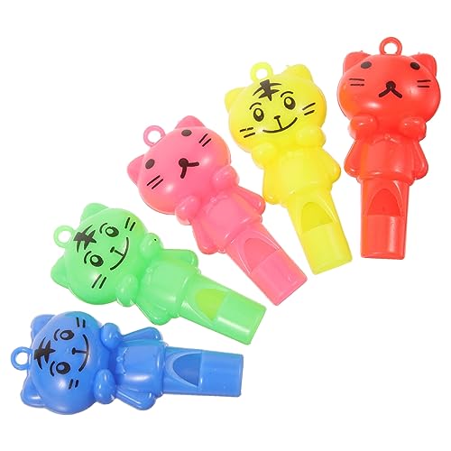 Abaodam 10 Stück Cartoon Pfeifen mit Lanyard Schiedsrichterpfeifen für Sport und Partyzubehör für Spiele und Feiern Katzen Design Zufällige Farben Zufällige Farbe von Abaodam