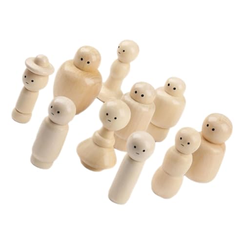 Abaodam 10 Stück Holzfiguren Puppen Puppe Mit Haaren Peg Doll Mein Holzpuppenmodell Holzpuppen Ornament Unvollendete Peg People Holzpeg People Holzmenschen Miniatur Abaodam 10 Stück Holzfiguren Puppen Puppe Mit Haaren Peg Doll Mein Holzpuppenmodell Holzpuppen Ornament Unvollendete Peg People Holzpeg People Holzmenschen Miniatur von Abaodam